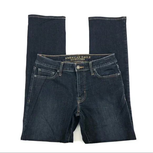 American Eagle Outfitters Blue Straight Jeans | Regular Fit - Picture 2 of 7